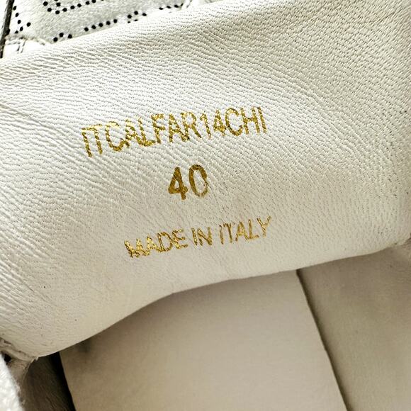 Burberry Silver Sneaker Size 40 Fashion Trainer Perforated Logo Rubber Soles - Picture 9 of 11